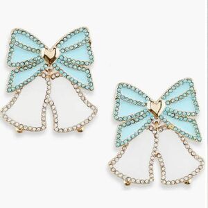 BaubleBar Wedding Bell Drop Earrings with Blue Bows